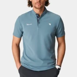 Macade Golf Shirt - Heath Blade Polo - Blue SU23 -Golf Fashion Shop macade golf shirt heath blade polo blue su23 base