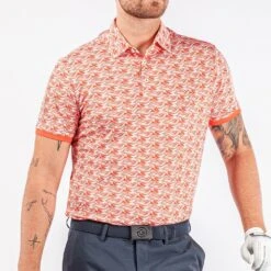 Galvin Green Golf Shirt - Madden Ventil8 - Orange AW23 -Golf Fashion Shop madden d01000049395 s1