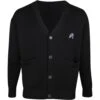 Malbon Golf Jumper - Legends Cardigan - Black SS23 -Golf Fashion Shop malbon golf jumper legends cardigan black ss23 m 7602 blk p