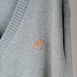Malbon Golf Jumper - Legends Cardigan - Grey Heather SS23 -Golf Fashion Shop malbon golf jumper legends cardigan grey heather ss23 m 7602 htr 34