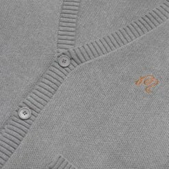 Malbon Golf Jumper - Legends Cardigan - Grey Heather SS23 -Golf Fashion Shop malbon golf jumper legends cardigan grey heather ss23 m 7602 htr b