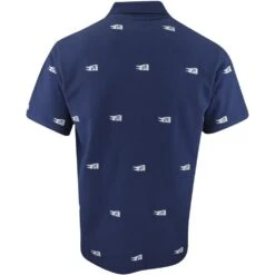 Malbon Golf Shirt - Winston Flag Polo - Navy SU23 -Golf Fashion Shop malbon golf shirt flags embroidered navy 2023 01b