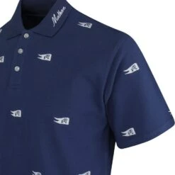 Malbon Golf Shirt - Winston Flag Polo - Navy SU23 -Golf Fashion Shop malbon golf shirt flags embroidered navy 2023 01c