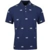Malbon Golf Shirt - Winston Flag Polo - Navy SU23 -Golf Fashion Shop malbon golf shirt flags embroidered navy 2023 01e