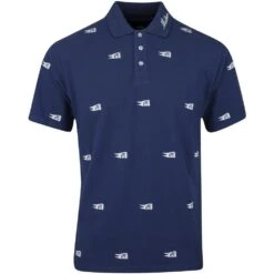 Malbon Golf Shirt - Winston Flag Polo - Navy SU23
