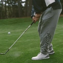 Malbon Golf Joggers - Rocky Sweatpants - Grey Heather SS23 -Golf Fashion Shop malbon golf trousers rocky sweatpants grey heather ss23 m 7607 htr e