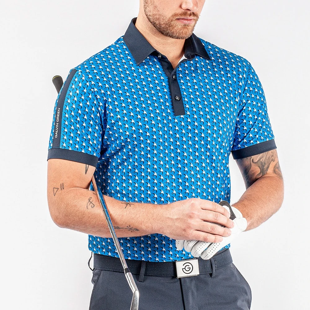 Galvin Green Golf Shirt - Malcolm Ventil8 - Blue AW23 7 Galvin Green Golf Shirt - Malcolm Ventil8 - Blue AW23 - Image 5