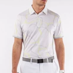 Galvin Green Golf Shirt - Markos Ventil8 - White AW23 -Golf Fashion Shop markos d01000089402 s1