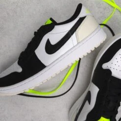 Nike Golf Shoes - Air Jordan 1 Low G - Black Volt SU23 -Golf Fashion Shop nike air jordan golf shoes black volt 2023 a