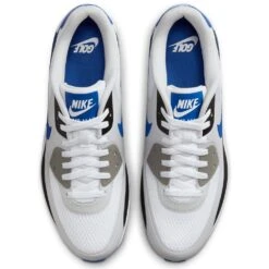 Nike Golf Shoes - Air Max 90 G - White - Game Royal 2023 -Golf Fashion Shop nike air max 90 golf shoes 2023 19