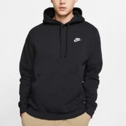 Nike Golf Hoodie - NSW Club Fleece Pullover - Black FA23 -Golf Fashion Shop nike golf hoodie nsw club fleece pullover black su23 bv2654 010 a