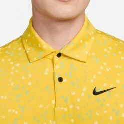 Nike Golf Shirt - NK DF Tour Floral Polo - Vivid Sulphur SU23 -Golf Fashion Shop nike golf shirt nk df tour floral polo vivid sulphur su23 dx6089 709 2