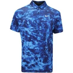 Nike Golf Shirt - NK DF Tour Solar Floral Polo - Dutch Blue FA23
