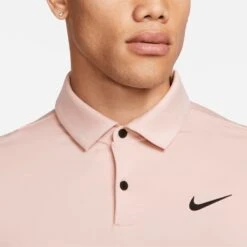 Nike Golf Shirt - NK DF Tour Solid Polo - Pink Oxford FA23 -Golf Fashion Shop nike golf shirt nk df tour solid polo pink oxford fa23 dr5298 601 4