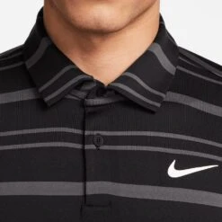 Nike Golf Shirt - NK DF Tour Stripe Polo - Black SP23 -Golf Fashion Shop nike golf shirt nk df tour stripe polo black sp23 dr5300 010 200