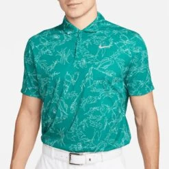 Nike Golf Shirt - Tiger Woods ADV Floral Polo - Geode Teal SU23