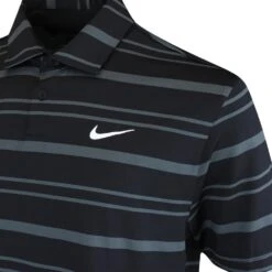 Nike Golf Shirt - NK DF Tour Stripe Polo - Black SP23 -Golf Fashion Shop nike golf shirt 0073 dr5300 010 o