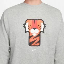 Nike Golf Jumper - Frank Crew Neck Sweater - Grey NRG SP23 -Golf Fashion Shop nike golf tiger woods frank crew neck sweater ho22 01b