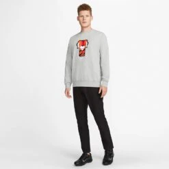 Nike Golf Jumper - Frank Crew Neck Sweater - Grey NRG SP23 -Golf Fashion Shop nike golf tiger woods frank crew neck sweater ho22 01e