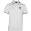 Original Penguin Golf Shirt - Tour Heritage - Bright White AW23 -Golf Fashion Shop ogksd008 118 original penguin golf shirt tour heritage bright white ss23 m
