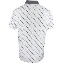 Original Penguin Golf Shirt - Swinging Pete Print - Bright White SS23 -Golf Fashion Shop ogksd024 118 original penguin golf shirt swinging pete print bright white ss23 r