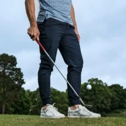 Original Penguin Golf Trousers - Crossover Jogger - Black Iris AW23 13 Original Penguin Golf Trousers - Crossover Jogger - Black Iris AW23 -Golf Fashion Shop original penguin golf crossover jogger pant black iris navy x