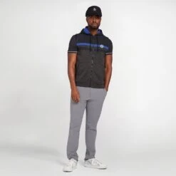 Original Penguin Golf Hoodie - Heritage MM Vest - Caviar SS23 -Golf Fashion Shop original penguin golf hoodie heritage mm vest caviar ss23 ogksd057 011 16