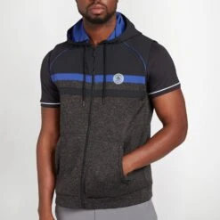 Original Penguin Golf Hoodie - Heritage MM Vest - Caviar SS23 -Golf Fashion Shop original penguin golf hoodie heritage mm vest caviar ss23 ogksd057 011 17