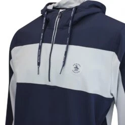 Original Penguin Golf Jacket - Colour Block Hoodie - Black Iris AW23 -Golf Fashion Shop original penguin golf jacket colour block hoodie black iris aw23 ogrfc037 990 25