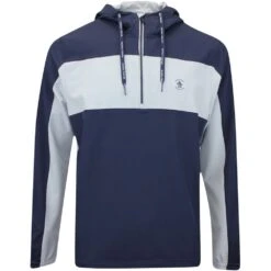Original Penguin Golf Jacket - Colour Block Hoodie - Black Iris AW23