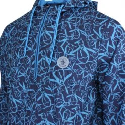Original Penguin Golf Jacket - Trademark Printed Hoodie - Black Iris AW23 -Golf Fashion Shop original penguin golf jacket trademark printed hoodie black iris aw23 ogwfd026 417 21