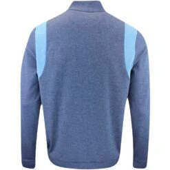 Original Penguin Golf Jumper - 80's Tech Bomber FZ - Black Iris AW23 -Golf Fashion Shop original penguin golf jumper 80s tech bomber fz black iris aw23 02