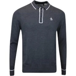 Original Penguin Golf Jumper - Earl Merino LS - Caviar AW23