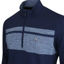 Original Penguin Golf Pullover - Ltwt Heritage QZ - Black Iris AW23 -Golf Fashion Shop original penguin golf pullover ltwt heritage qz black iris aw23 ogkfd022 417 37