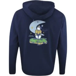 Original Penguin Golf Pullover - Big Pete Hoodie - Black Iris AW23 -Golf Fashion Shop original penguin golf pullover tour novelty hoodie black iris aw23 ogkfd046 417 40