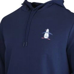 Original Penguin Golf Pullover - Big Pete Hoodie - Black Iris AW23 -Golf Fashion Shop original penguin golf pullover tour novelty hoodie black iris aw23 ogkfd046 417 41