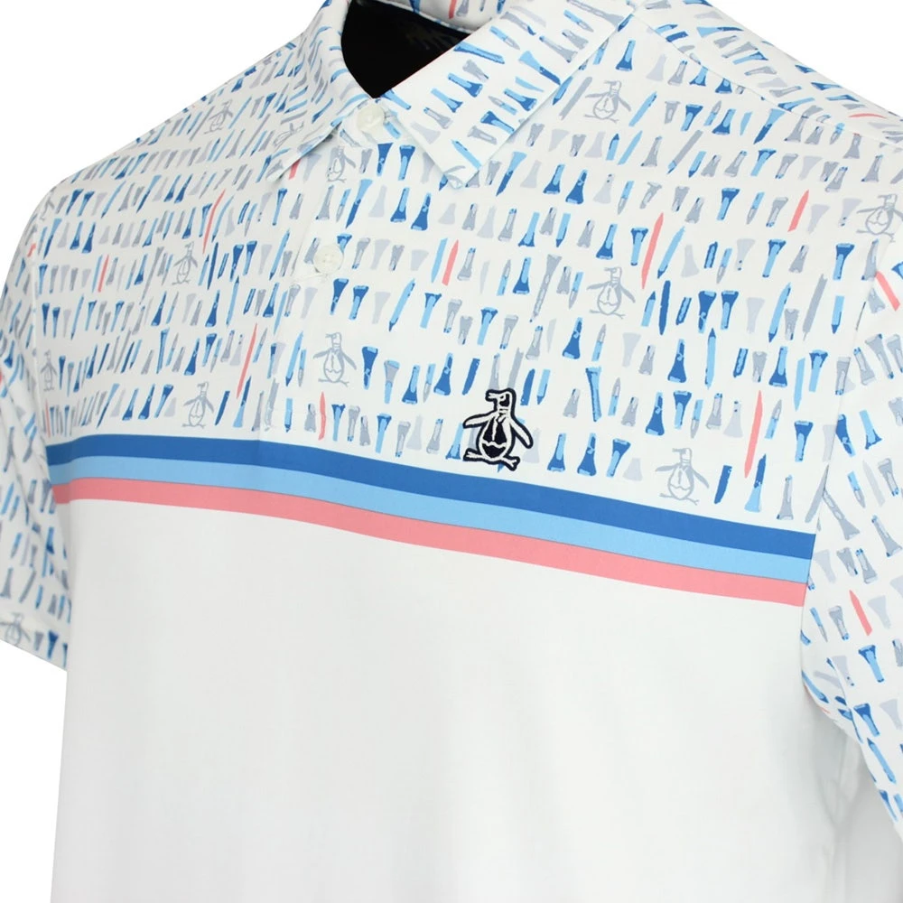 Original Penguin Golf Shirt - Broken Tees Polo - Bright White AW23 6 Original Penguin Golf Shirt - Broken Tees Polo - Bright White AW23 - Image 4