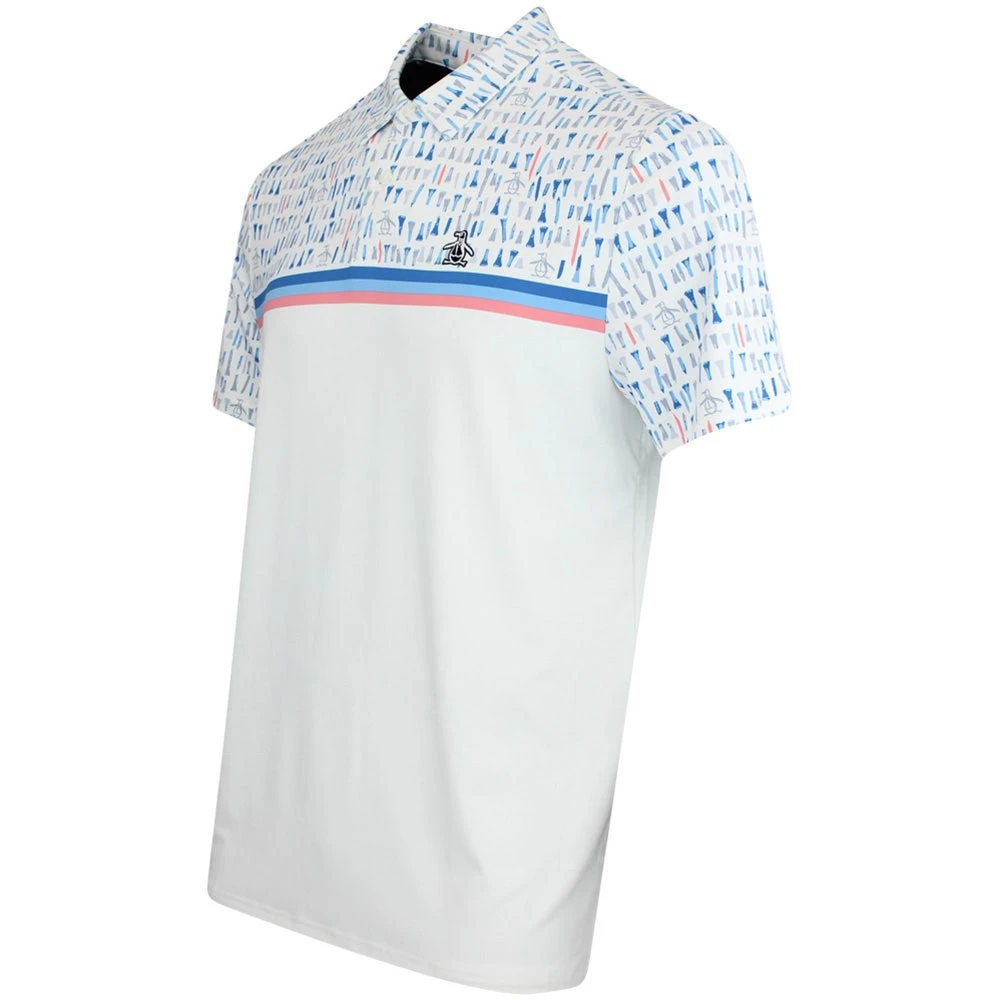 Original Penguin Golf Shirt - Broken Tees Polo - Bright White AW23 4 Original Penguin Golf Shirt - Broken Tees Polo - Bright White AW23 - Image 2