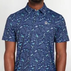 Original Penguin Golf Shirt - PITP Print - Astral Night SS23 -Golf Fashion Shop original penguin golf shirt pitp print astral night ss23 ogksd016 401 5
