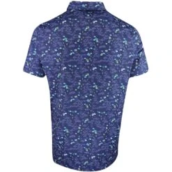 Original Penguin Golf Shirt - PITP Print - Astral Night SS23 -Golf Fashion Shop original penguin golf shirt pitp print astral night ss23 ogksd016 401 d