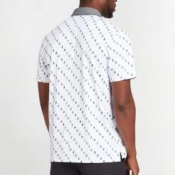 Original Penguin Golf Shirt - Swinging Pete Print - Bright White SS23 -Golf Fashion Shop original penguin golf shirt swinging pete print bright white ss23 ogksd024 118 36