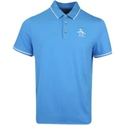 Original Penguin Golf Shirt - Tour Heritage Polo - Med. Blue AW23