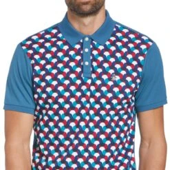 Original Penguin Shirt - PRM Geo Polo - Midnight SS23 -Golf Fashion Shop original penguin shirt prm geometric polo midnight ss23 opks3076 418 b