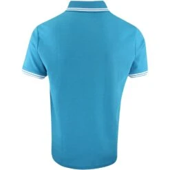 Original Penguin Shirt - PRM Tile Print Polo - Mosaic Blue SS23 -Golf Fashion Shop original penguin shirt prm tile print polo mosaic blue ss23 opks3038 993 n