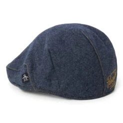 Original Penguin Golf Cap - Quilted Flat Cap - Black Iris AW23 -Golf Fashion Shop original penguin golf accessories 0012 ogafd001 413 alt8 1 scaled 1
