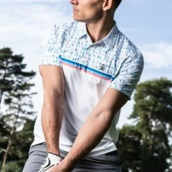 Original Penguin Golf Shirt - Broken Tees Polo - Bright White AW23 12 Original Penguin Golf Shirt - Broken Tees Polo - Bright White AW23 -Golf Fashion Shop original penguin lifestyle shot 0018 layer 9