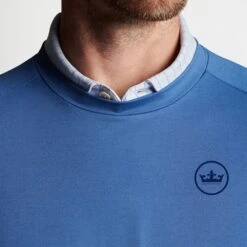 Peter Millar Golf Jumper - Cradle Performance Crew - Maritime SS23 -Golf Fashion Shop peter millar golf jumper cradle performance crew maritime ss23 ms23ek43 mrtm o