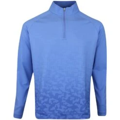 Peter Millar Golf Pullover - Perth Dip Dye Camo QZ - Maritime SS23
