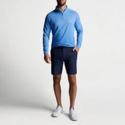 Peter Millar Golf Pullover - Perth Dip Dye Camo QZ - Maritime SS23 -Golf Fashion Shop peter millar golf pullover perth dip dye camo qz maritime ss23 m