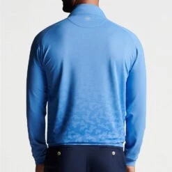 Peter Millar Golf Pullover - Perth Dip Dye Camo QZ - Maritime SS23 -Golf Fashion Shop peter millar golf pullover perth dip dye camo qz maritime ss23 o